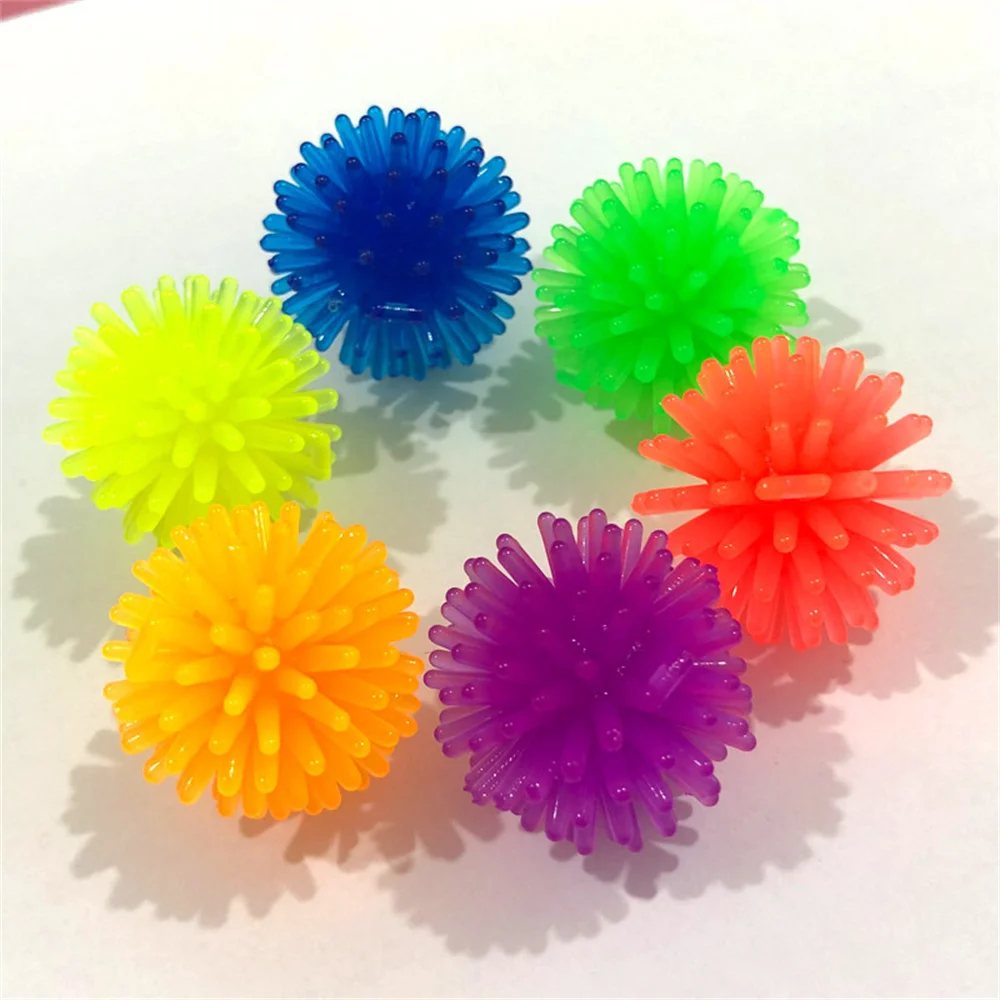 Mini Bola de masaje de erizo, juguetes de descompresión, juguete suave hinchable, masajeador de pies de Yoga, productos para mascotas