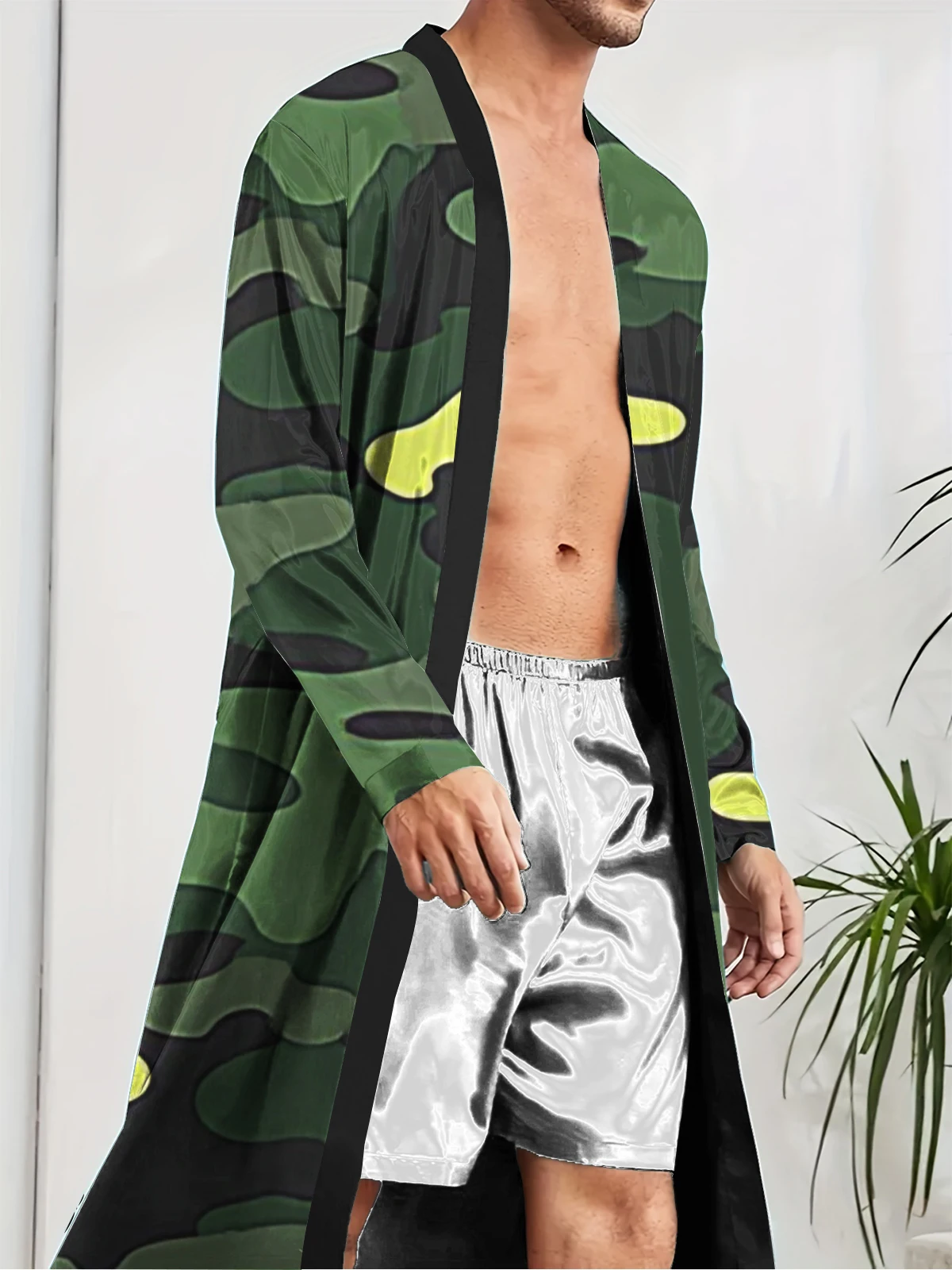 1pcs Men's Robes 2026 Spring/Summer Men's bathrobe sleepwear dressing gown Breathable 3D Printed Shower robe Graphic bath robe