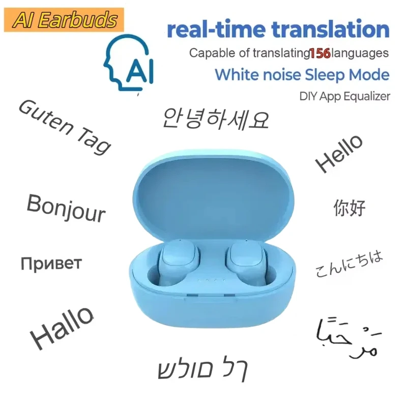 Auriculares Bluetooth TWS auriculares DIY APP AI traductor auriculares inalámbricos 10 horas de larga duración Displa nuevo 156 idiomas