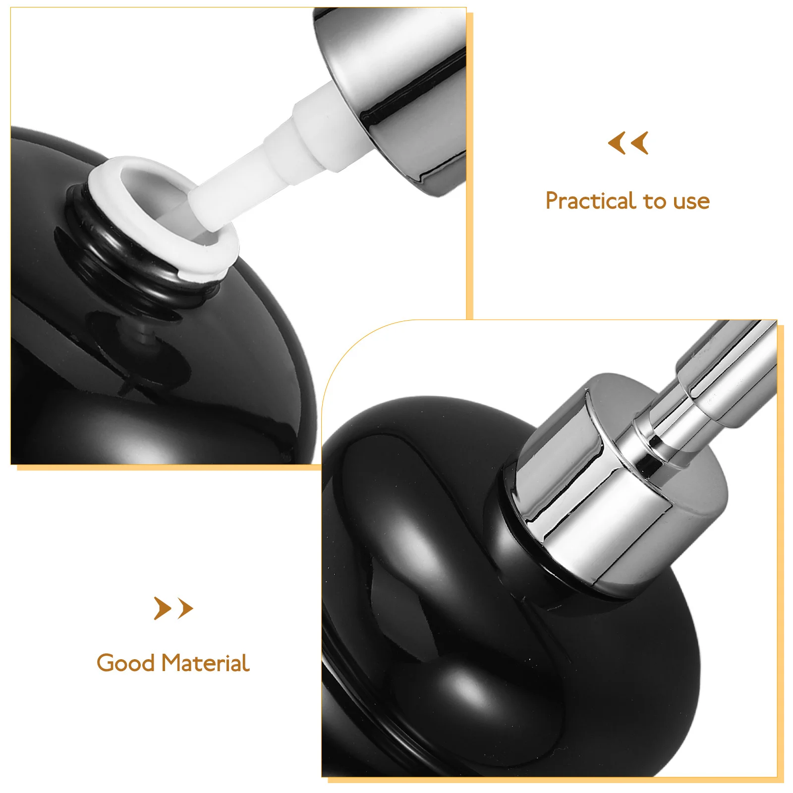 

Bath Liquid Container Hand Dispenser Bottle Ceramics Lotion Black Bathroom Soap