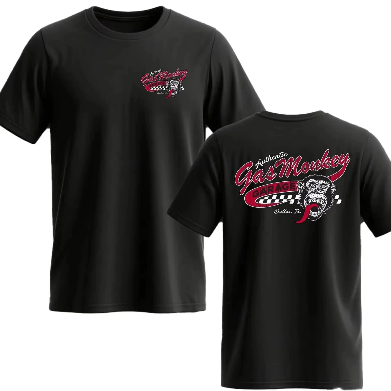 Retro Gas Monkey Graphic Cotton T-shirt Unisex Summer Short Sleeve Fashion Brand Tee Luxury Casual Vintage Tees