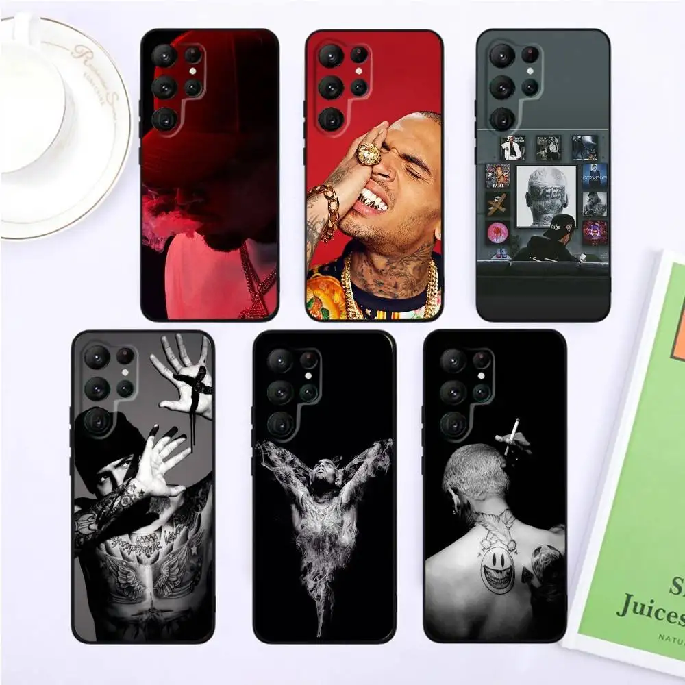 

Rapper C-Chris Brown Phone Case For Samsung S25,S24,S23,22,21,Ultra,Pro,S10,S30Plus,20lite Black Cover
