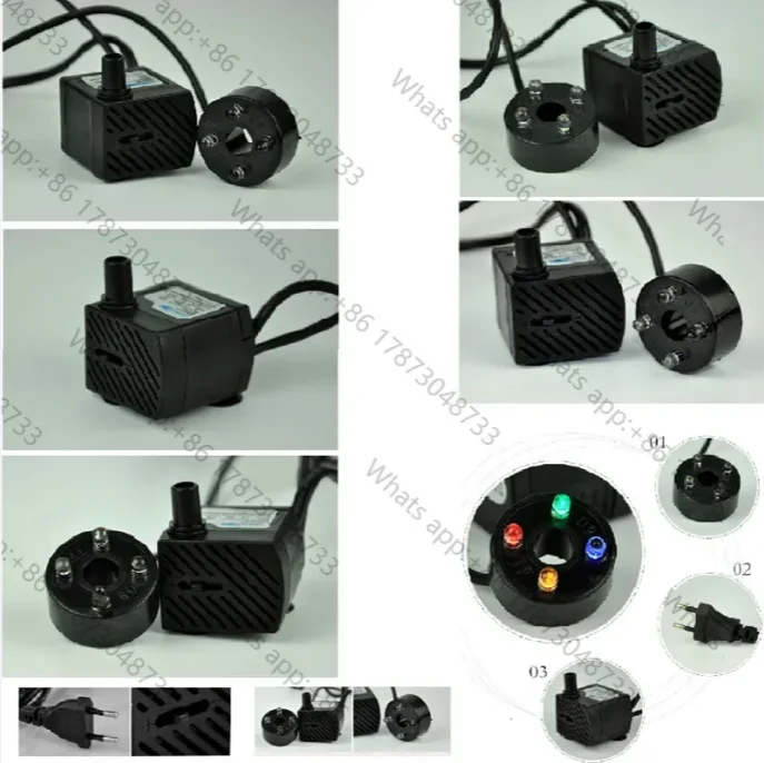 AC 220V 3W 5W Submersible Water Pump LED Aquarium Fountain Fish Pond  Fish Tanks Plants Growth Supplies Tool Aquatic Pet Kit