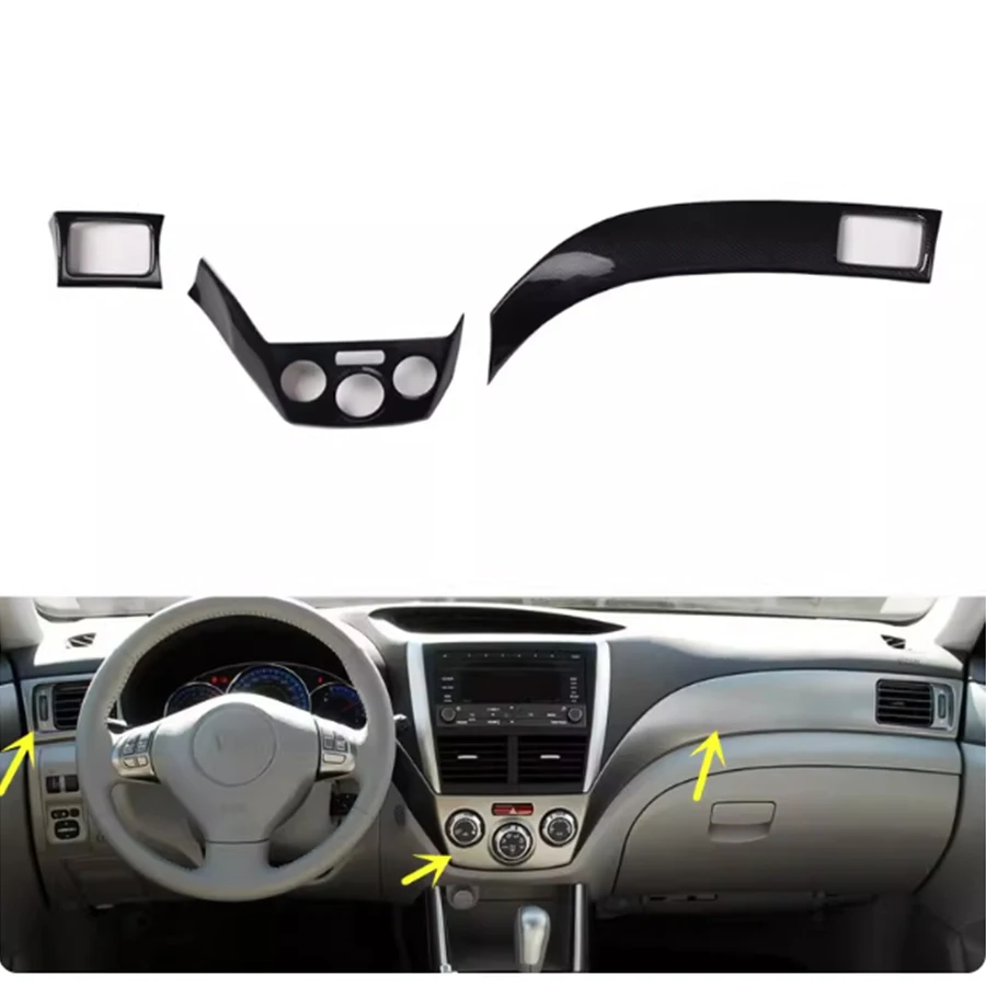 For Subaru Forester 2008-2012 LHD Car Dashboard Central Passenger Seat Side Decoration Strips Cover Trim New Car Styling