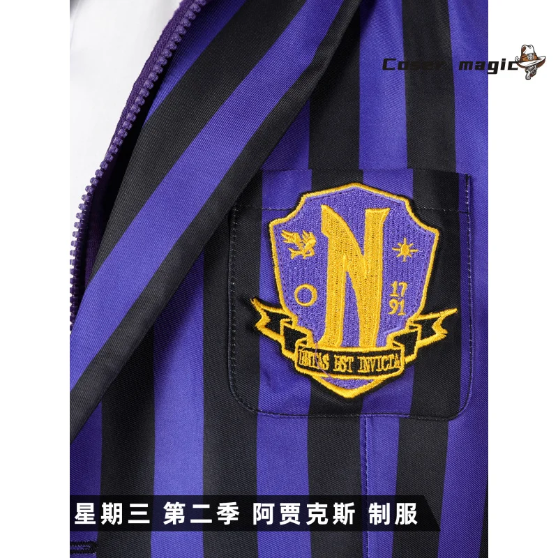 Wednesday Addams Cosplay Outfit Season 2 Nexus Academy Xavier Thorpe Uniform
