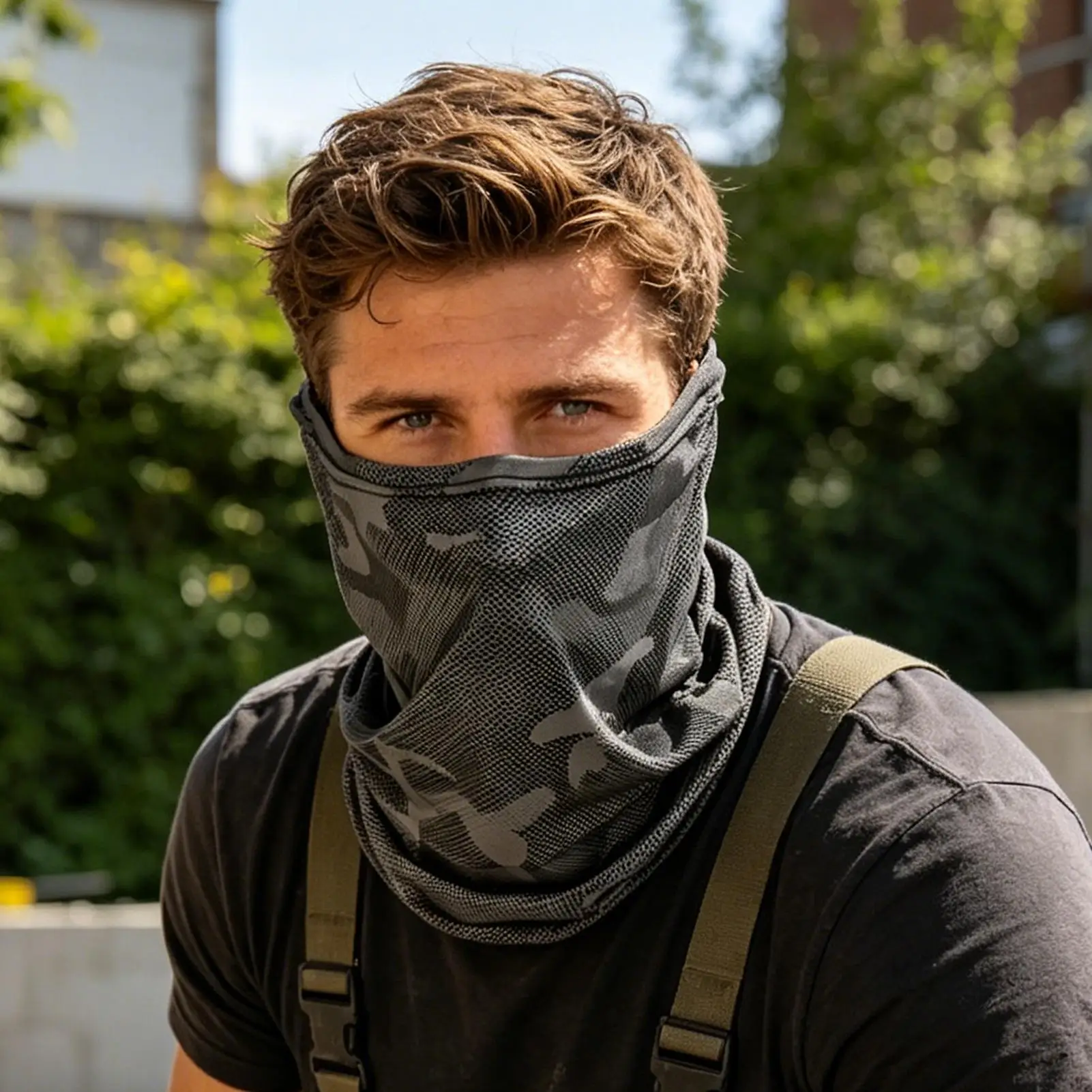 Sun Masque Breathable Cooling Sensation Face Cover Anti-UV Sun Protection Face Cover for Outdoor Men Cycling Hiking Climbing