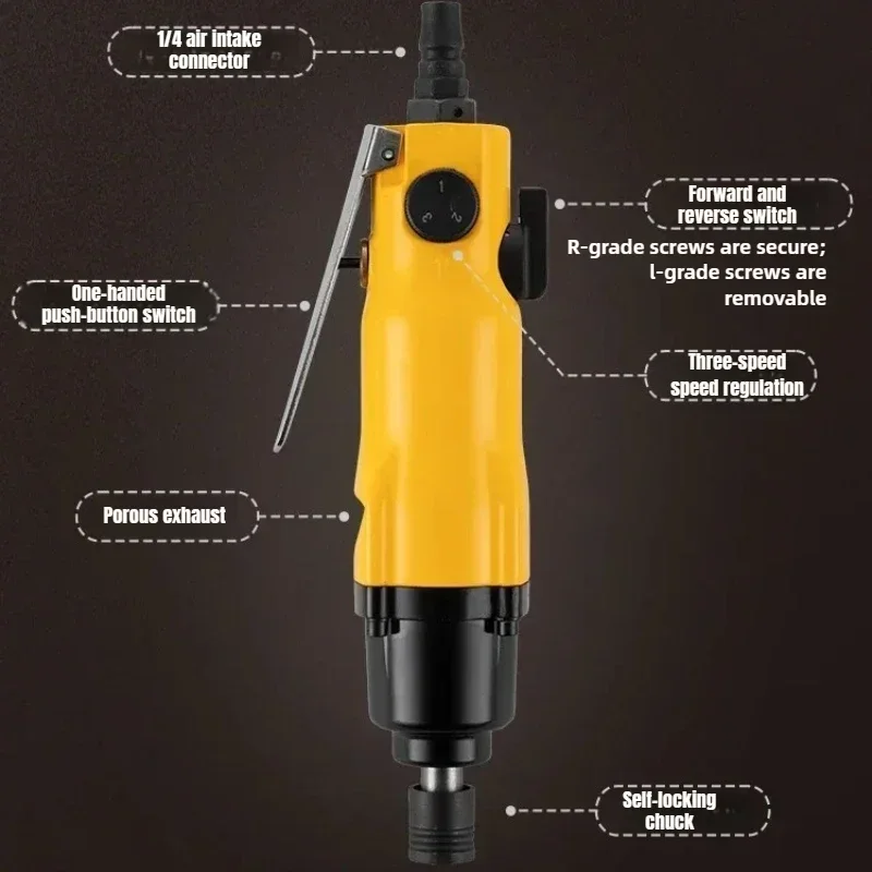 【Consegna veloce】 Cacciavite pneumatico, cacciavite a vento di livello industriale, coppia 5H 6H, cacciavite pneumatico, trapano pneumatico dritto