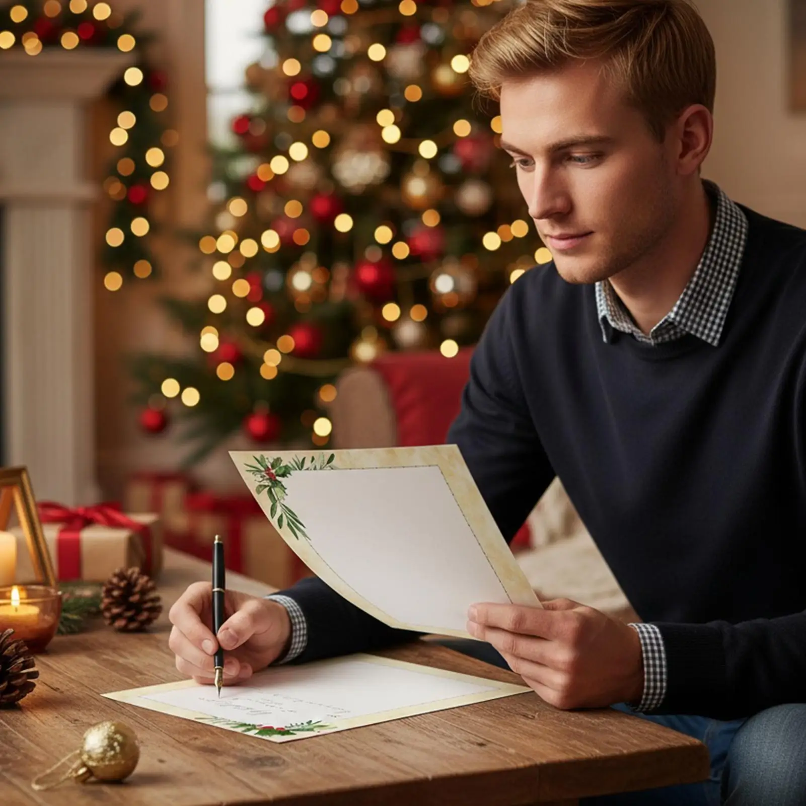 

Christmas Stationery Paper 50 Pieces Winter Holiday Sheets Christmas Holiday Letterhead For Writing Letter Notes Wedding