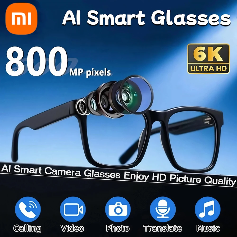 Xiaomi AI lunettes intelligentes 6K HD photochromique multifonction Bluetooth appel Assistant vocal lecteur de musique traduire lunettes de caméra