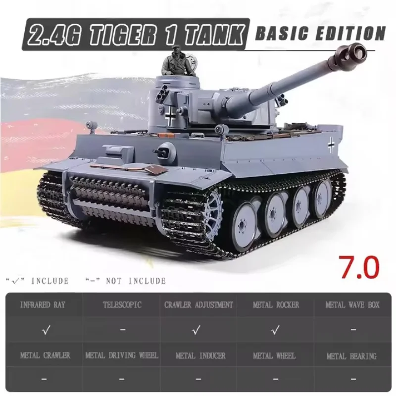 

Heng Long 3818 1/16 немецкий тигр I RC танк TK7.0 RTR пластиковая версия-модель с дистанционным управлением для взрослых для подарков