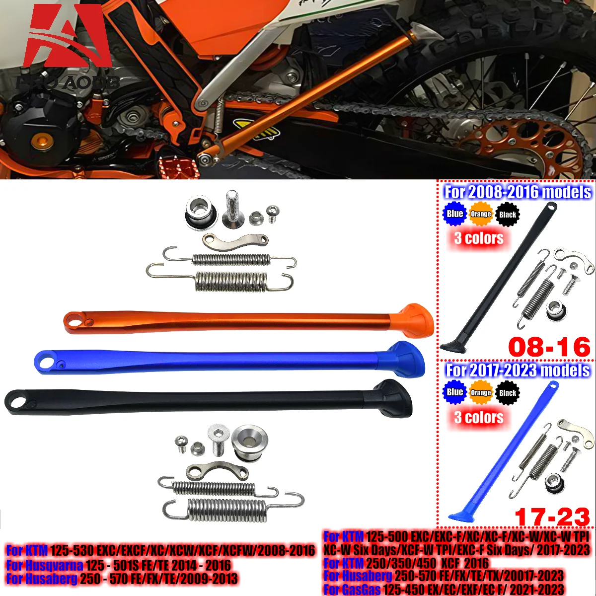 

Kickstand Side Stand For Husqvarna GasGas KTM 125 250 350 400 450 500 EXC EXCF XC XCW XCFW TPI SIX DAYS 2008-2023 etc Motorcycle