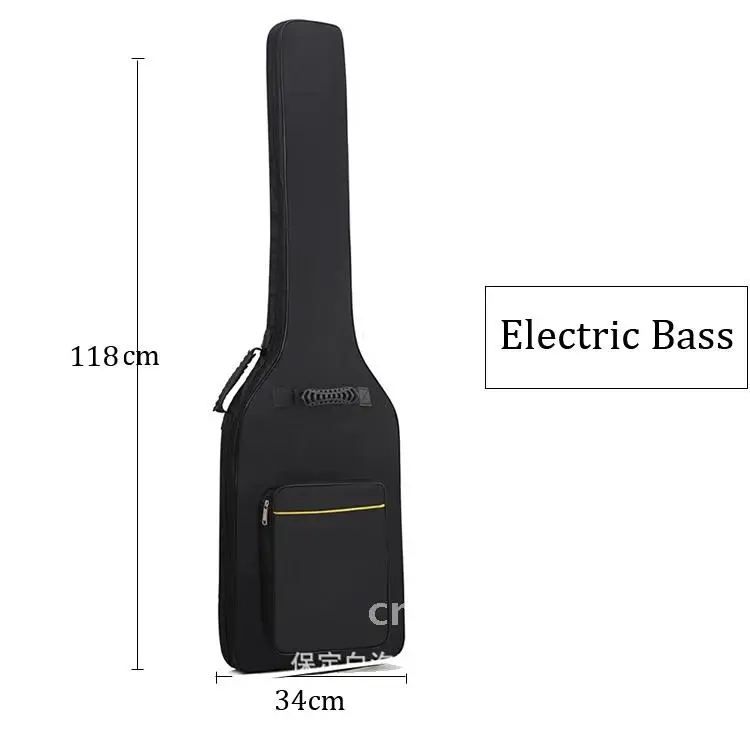 

Waterproof Electric Bass Instruments Strap Padded Black Guitar Shoulder Bag Strap Double Electric Guitar Backpack