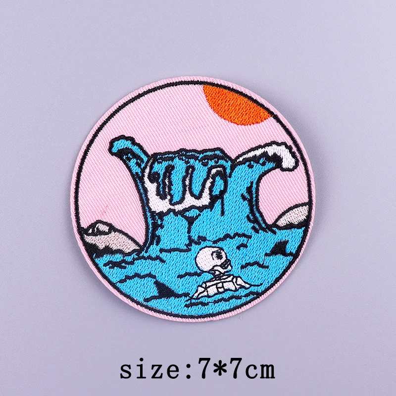 Van Gogh Stickerei Patches Für Kleidung Jesus Kreuz Patch Aufkleber DIY Eisen Auf Patches Für Kleidung Brief Punk Abzeichen Applique – Detail 8