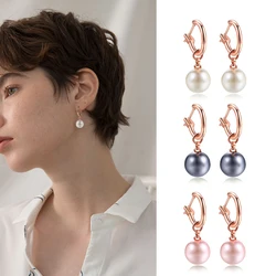 ZHOUYANG Drop Earring For Women Simple Multi Imitation Pearl Rose Gold Color Wedding Party Gift Fashion Jewelry E677 E692