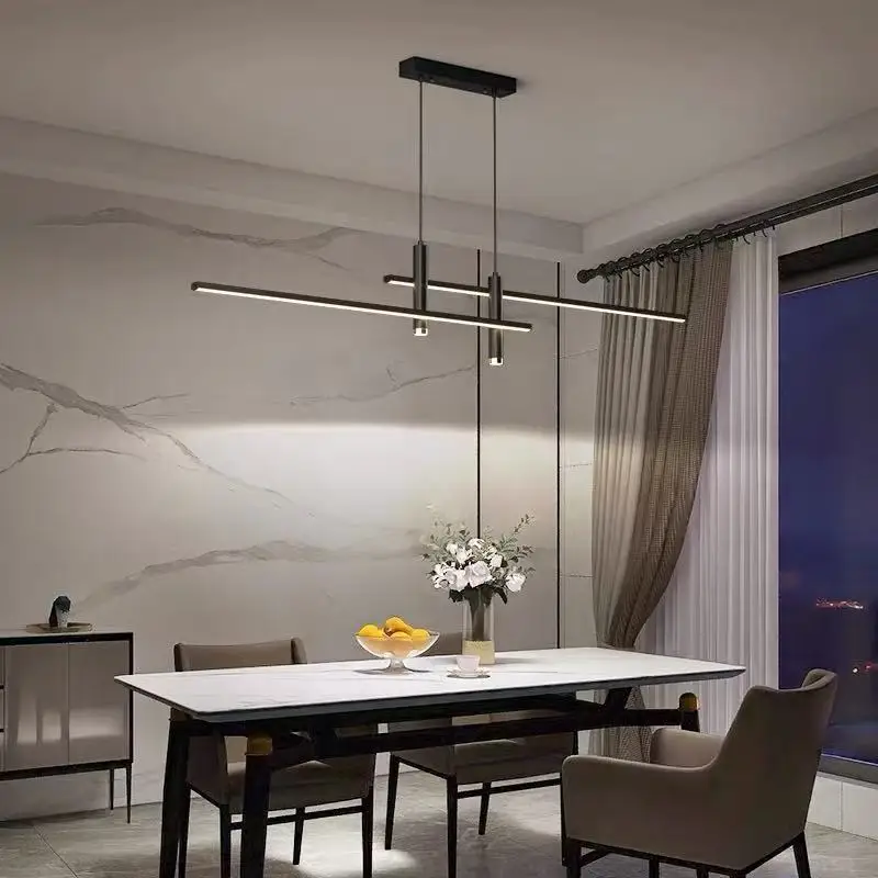 Ltalian Simplicity Long Continuous Pendant Light Counter Strip Hanging Creative Lamps for Living Room Home Decoration Chandelier