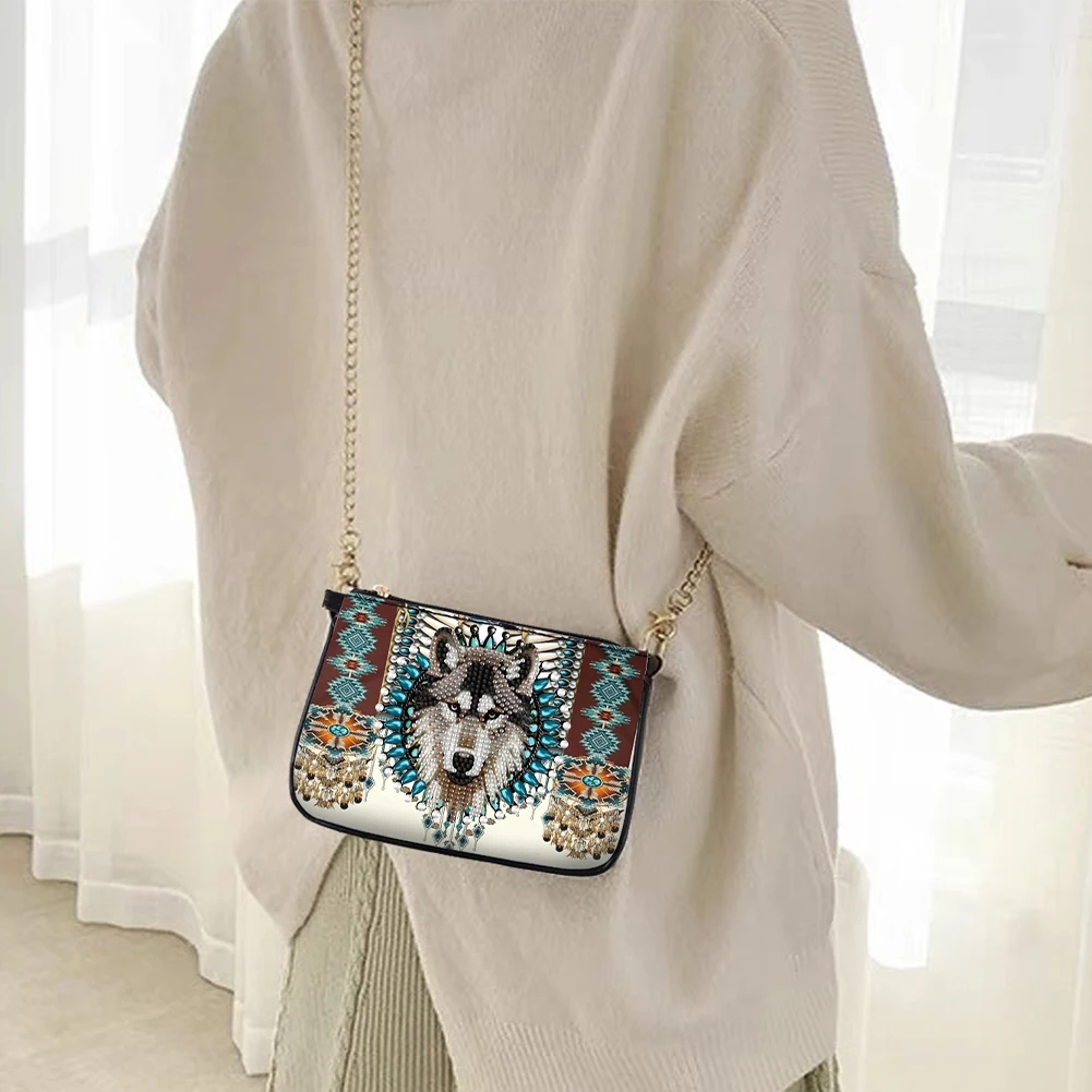 

Сумка с алмазной вышивкой «сделай сам», кошелек, кожаная 5D косметичка на плечо «сделай сам», кошельки с алмазной живописью «сделай сам» для женщин и девочек