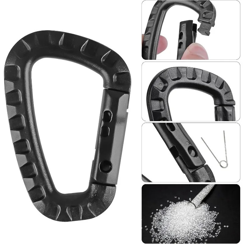 1/2/4PCS Tactical Gear Carabiner Keychain Clip Plastic D-Rings Large Key Chain Heavy Duty Snap Hook for Backpack Belt Keyrings