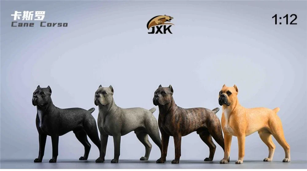 JXK-Figurine de Guérison en Résine pour Animaux de Compagnie, Jouet de Collection, Décoration de Bureau, Husky Cane Corso Rottweiler Bouledogue Chien, Échelle 1:12