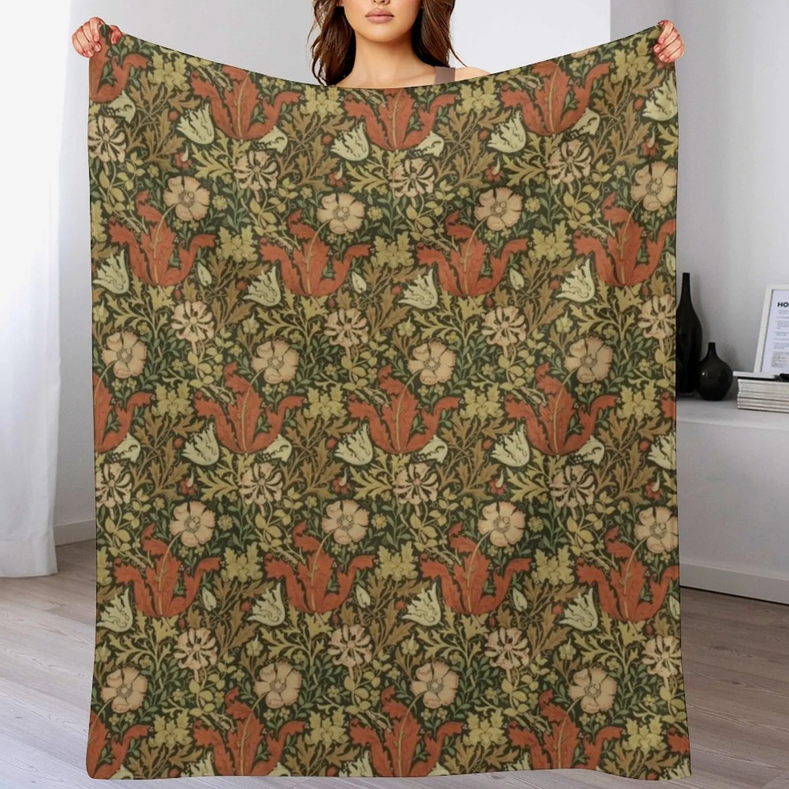 William Morris honeysuckle Throw Blanket Soft Big Luxury Thicken Heavy Flannels Blankets