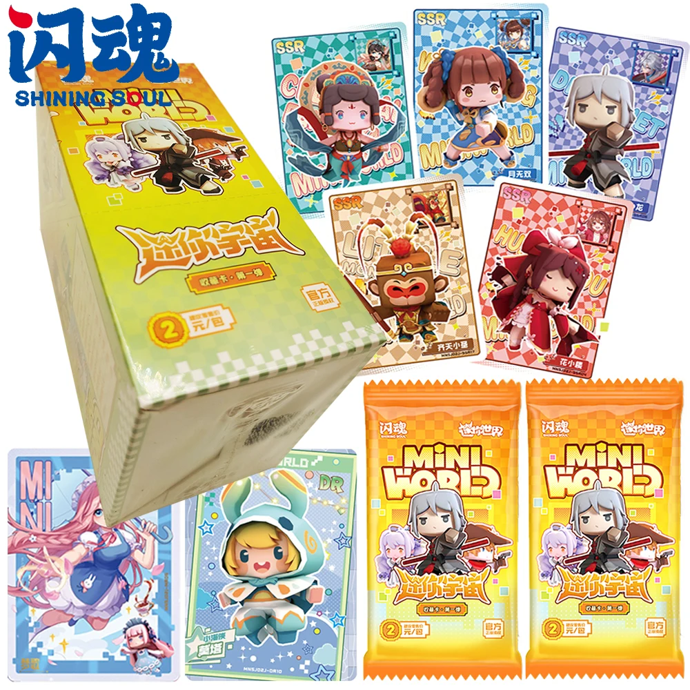 

Подлинные коллекционные карты Shining Soul Mini World, бесплатная строительная игра, забавные прозрачные карты, детские подарки-сюрпризы, игрушки