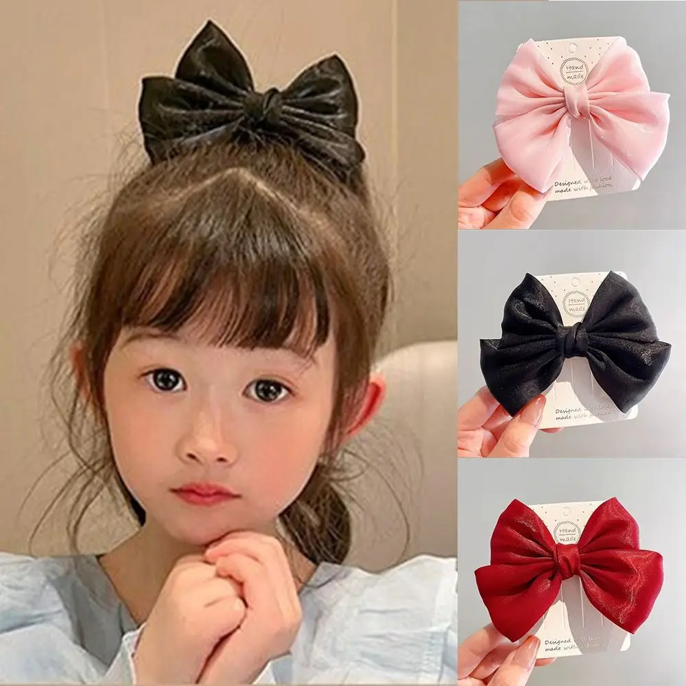 

Korean Style Stain Bow Hair Clip Headdress Hair Accessories Princess Duckbill Clip Solid Color Lolita Children Barrettes Female