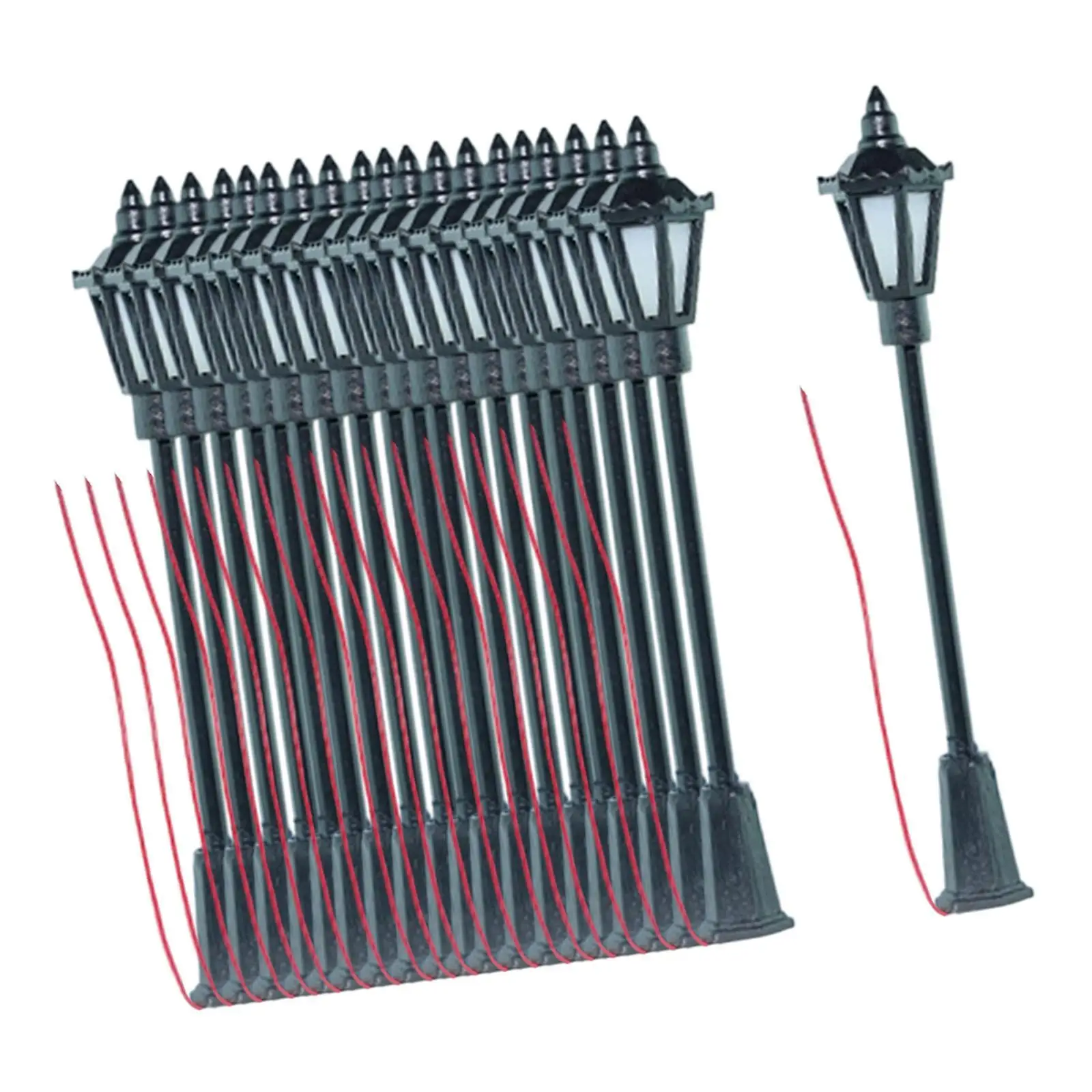 Model Railway Lamps Plastic LED Mini Street Light 1 87 Scale for Sand Table Crafts Dollhouse Fairy Garden
