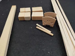Violin INSIDE Linings +Top Corner Blocks Set+Violin Bridges +Soundpost + Bass-bar Maple Spruce Wood