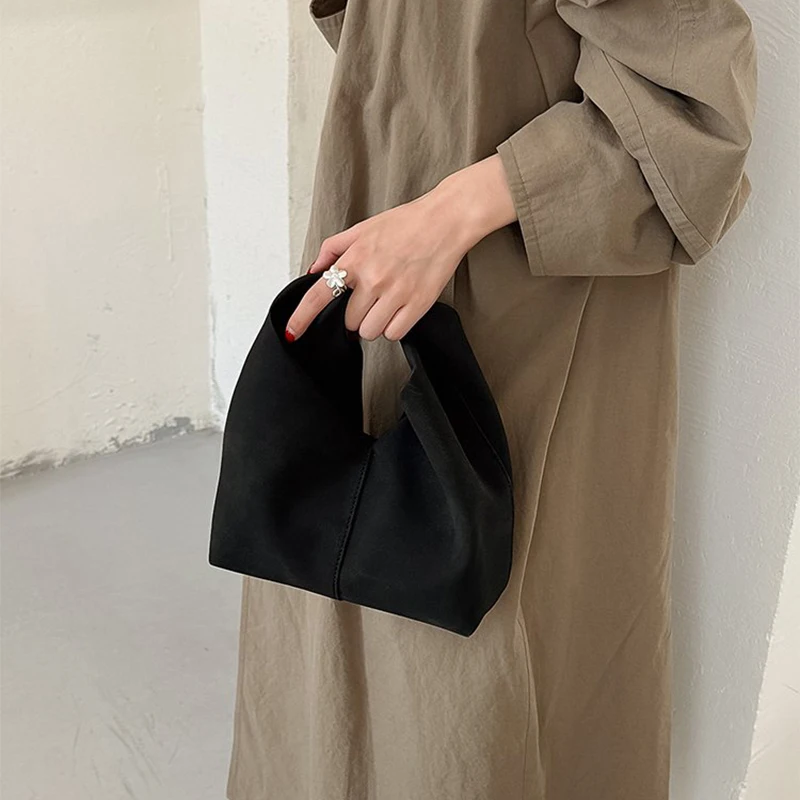2026 New Suede Bag Casual Retro Shoulder Bag Female High-Capacity High-End Sensory Tote Bags Ladies' Handbag