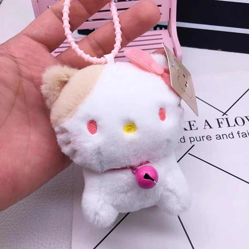 Sanrio Become A Cat Plush Keychain Cinnamoroll Anime Keychains Cute Girl 키링 Kawaii Room Decor Holiday Gifts Toys For Girls Baby