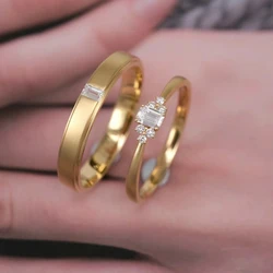 Designer Handcrafted Elegant Diamond Shape S925 Sterling Silver Men's & Women's Couple Rings Engraved Wedding & Engagement Gift