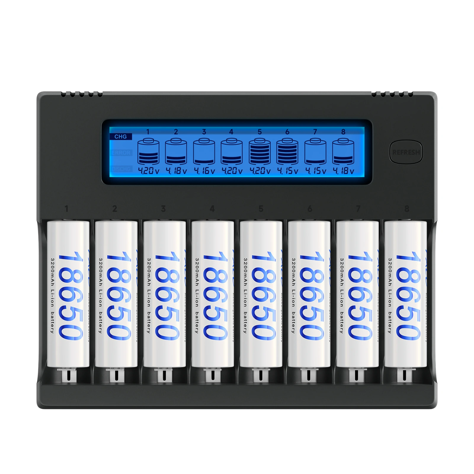 Bateria de lítio com carregador rápido inteligente, Palo recarregável, Li-ion, 3.7 V, 18650, 3,7 volts, 3200mAh