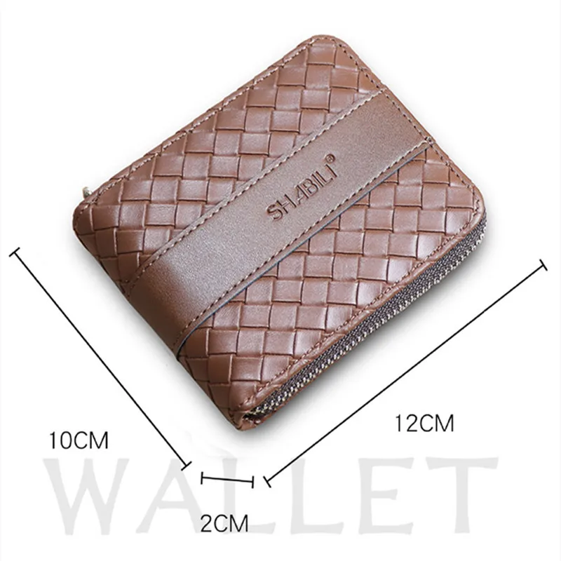 2024 New Short Wallet Braided Korean Youth Men's Horizontal Wallet Multi-card Trend Card Holder