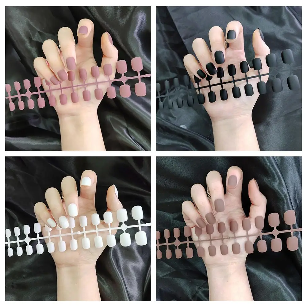 Krótkie Fałszywe Paznokcie Press On Nails Top Forms For Nails Coffin Nail Tips Nails Fake Manicure Wielokrotnego Użytku Fałszywe Paznokcie Nie Z Klejem