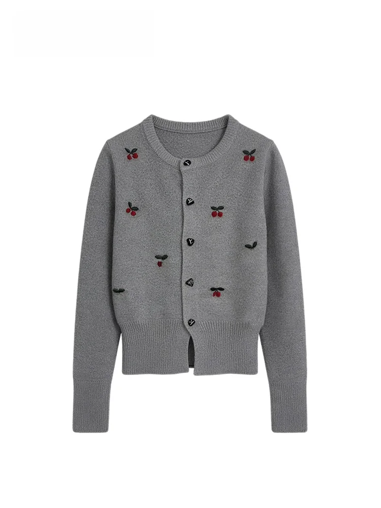 

plus Size Women's round Ne Long Sve Knitwear ey Loose Sle Autumn Winter Jaet Casual Comfortable plus Size Faion