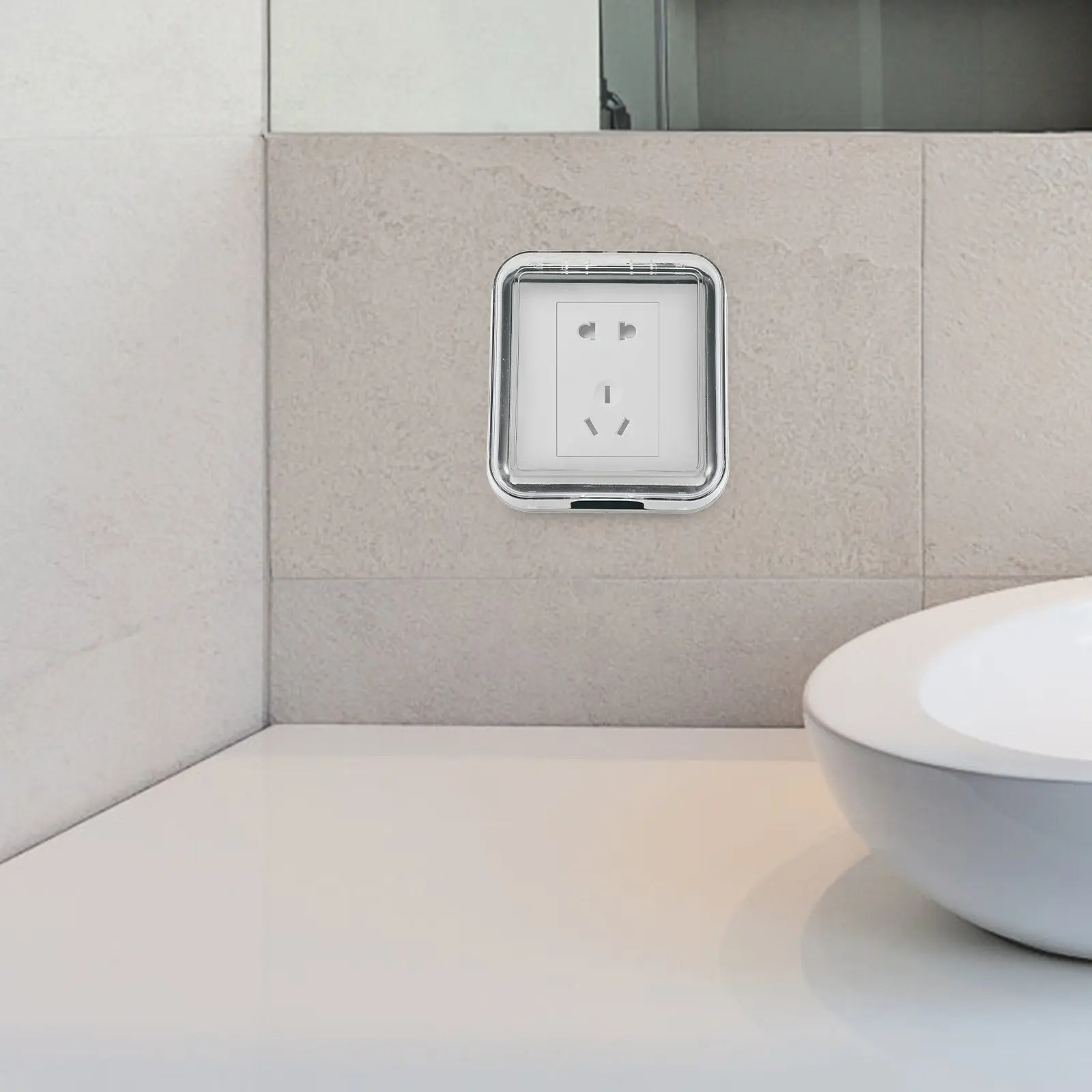 Bathroom Outlet Cover Adhesive Waterproof Protective Socket Box Reusable Wall Socket Protector Electrical Panel Cover Splash