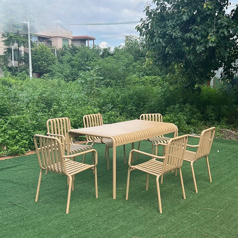 

Outdoor aluminum alloy table and chair combination balcony courtyard table and chair park outdoor leisure