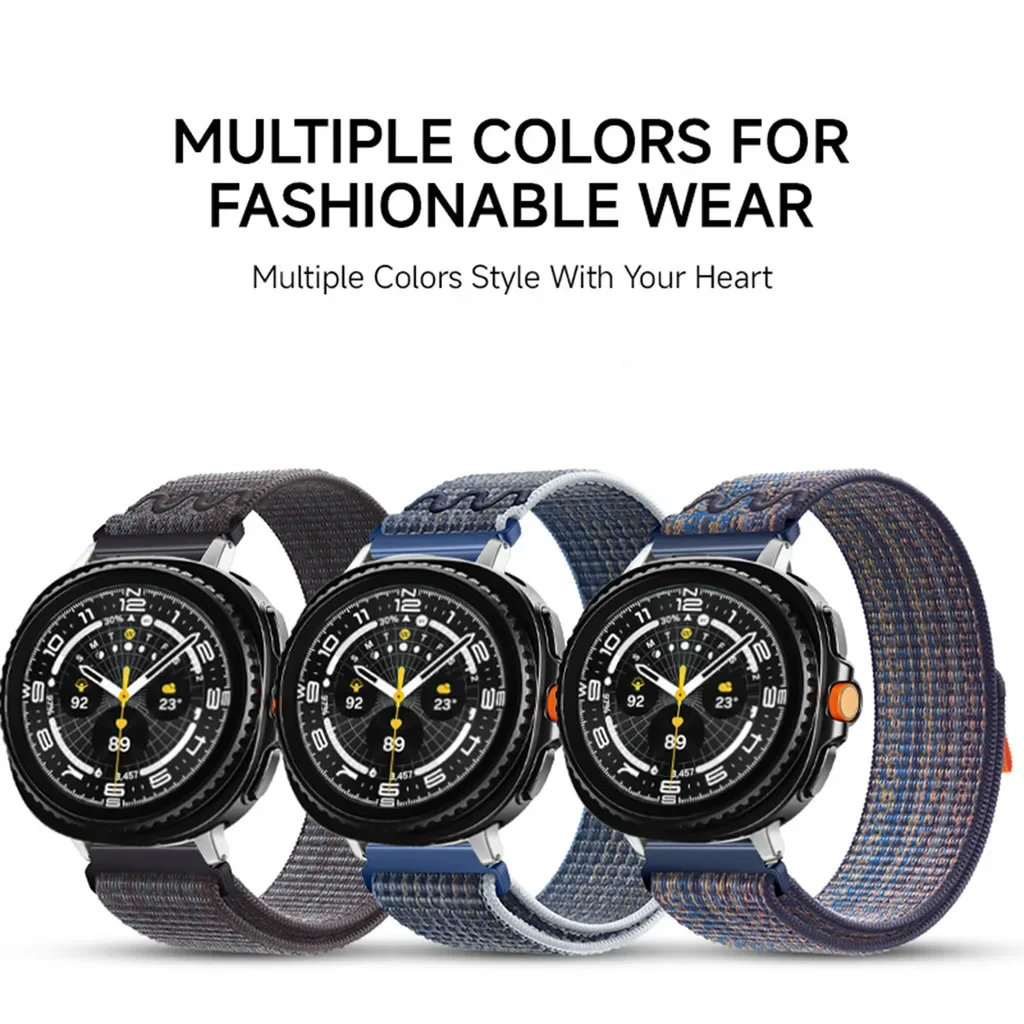 Nylon Loop Strap for Samsung Galaxy Watch 8 40MM 44MM/8classic Breathable Nylon Replacement Wristband Bracelet for Galaxy Ultra2