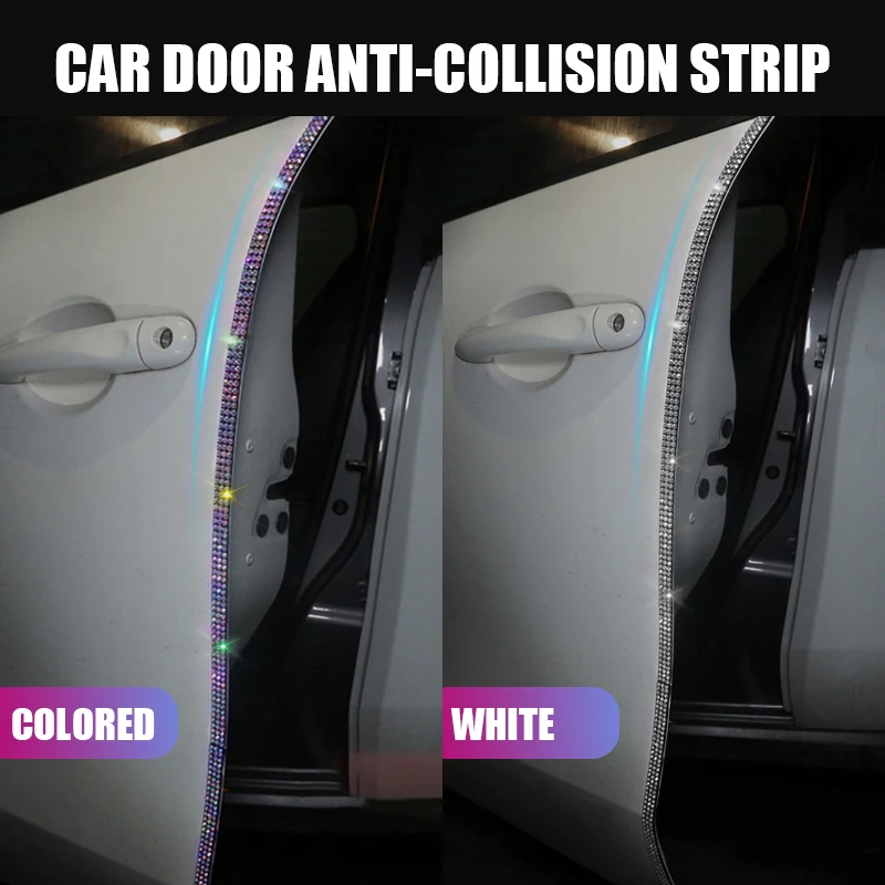 Universal Car Door Edge Guards Trim Protection Strip Rhinestone Scratch Protector for Car Styling Vehicle