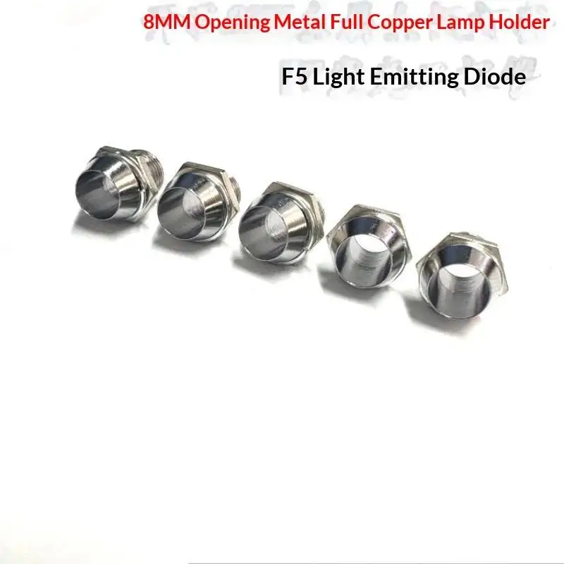 10pcs/pack Size 5mm Light Emitting Diode LED Holder Zinc Alloy Lamp Base, Zinc Material Mount Panel Display Thread Mount Holder