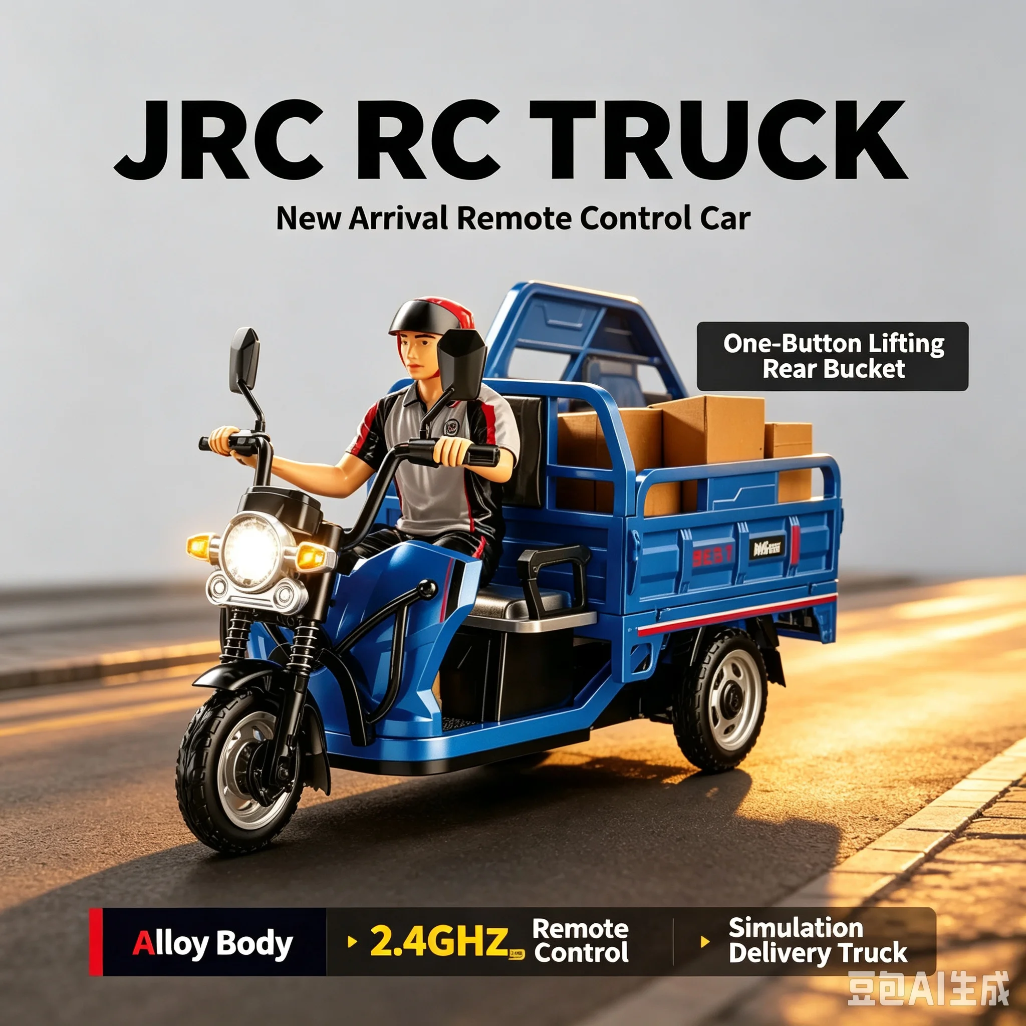 Jjrc C8843 Rc Tricycle Full Scale Remote Control Simulated Alloy Three Wheeled Motorcycle Model For Hobby Collection