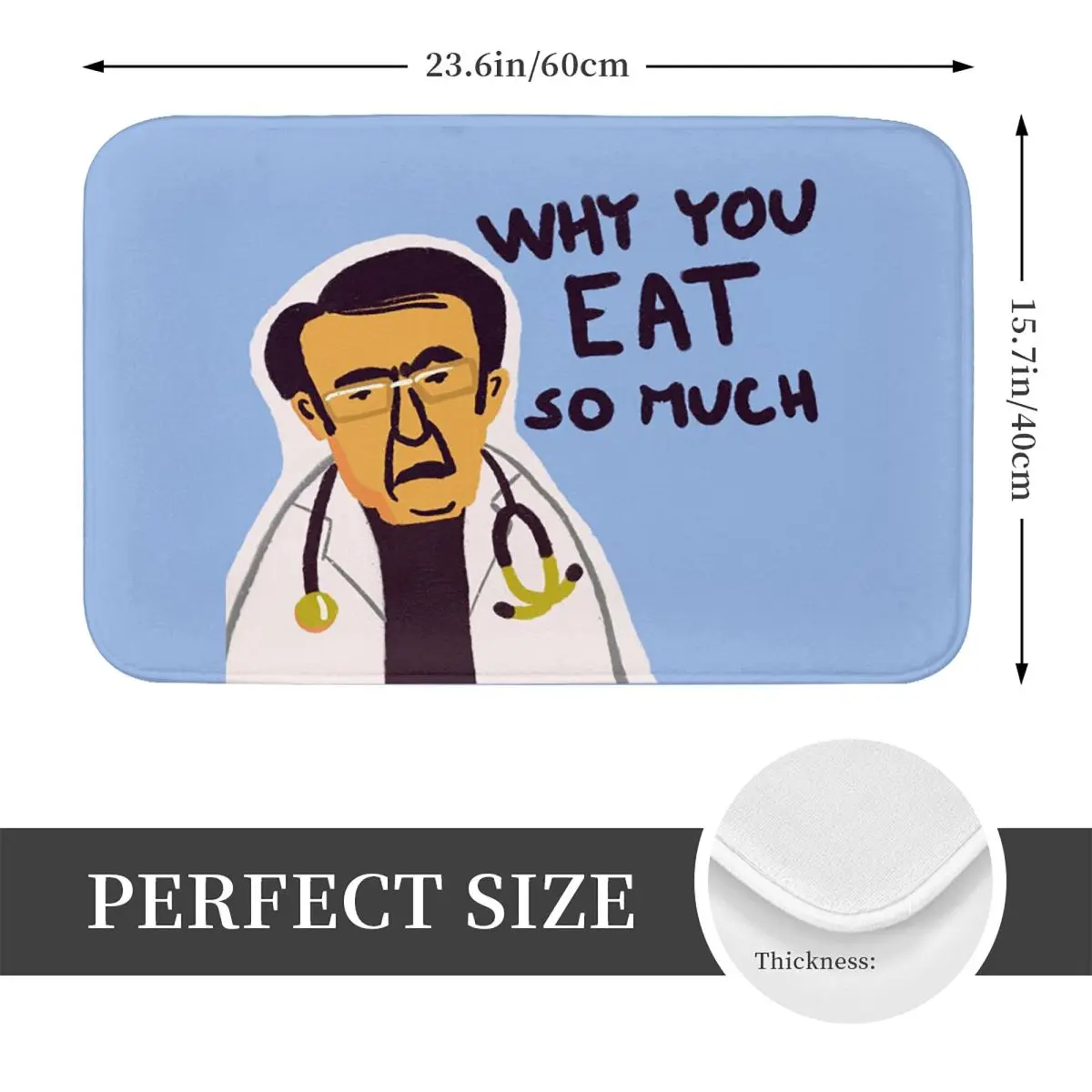 Dr Nowzaradan Dr Now From My 600-lb Life Why You Eat So Much Anti-slip Doormat Carpet Rug for Kitchen Entrance Home Room Mats