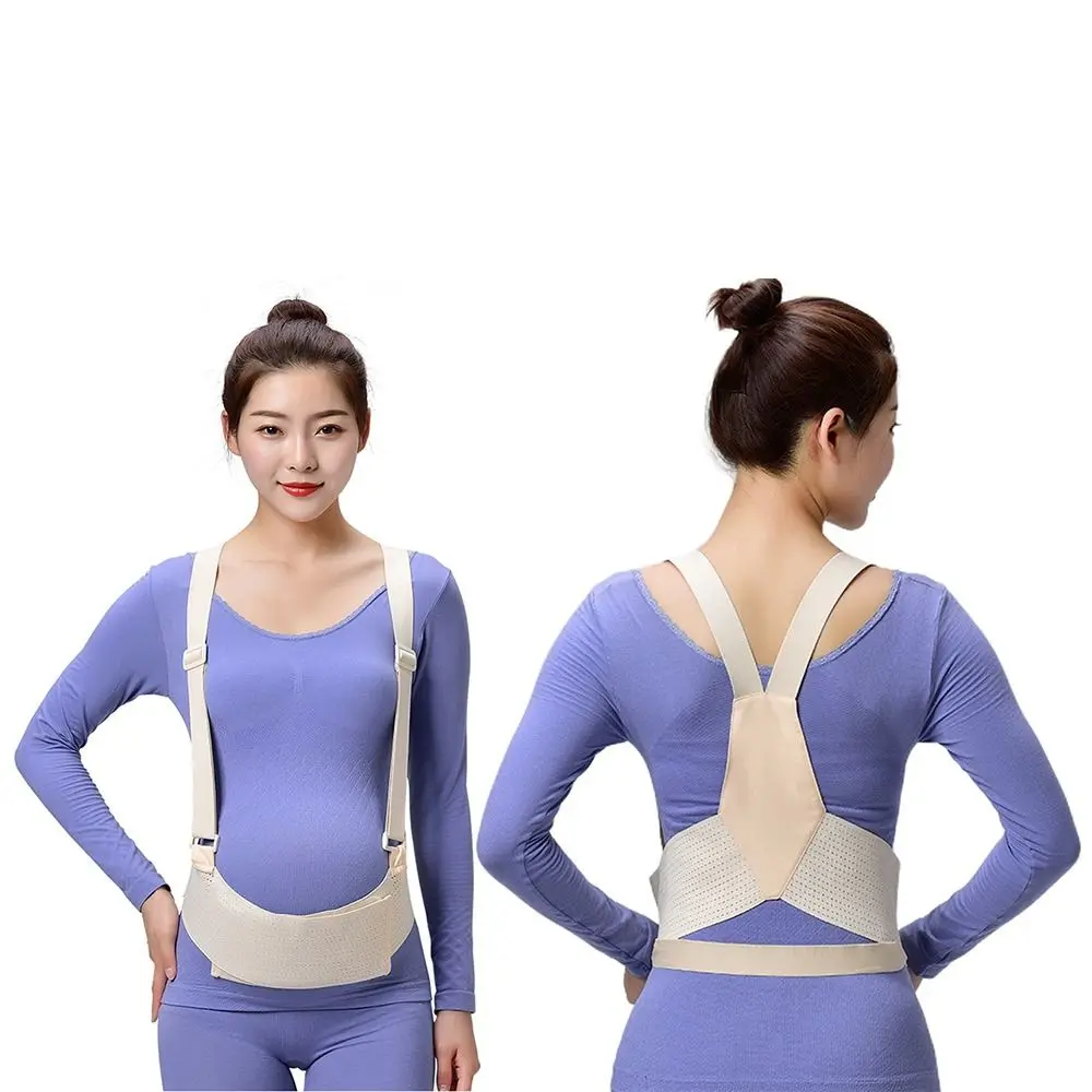 Adjustable Maternity Support Belt Shoulder Straps Breathable Back Brace Protector Elastic Detachable Pregnant Belly Band Women