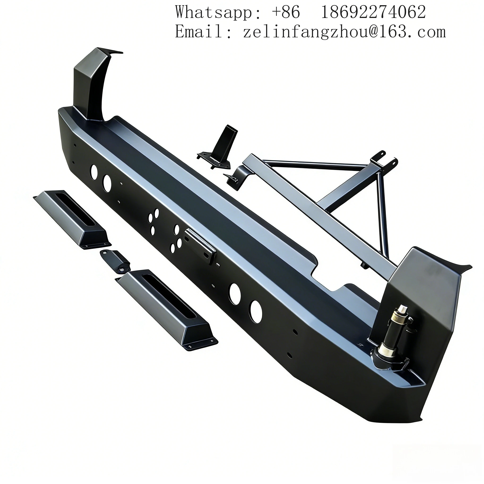 

High New Steel Rear Bumper w/ Fog Light&Bull Bar Direct For Toyota Land Cruiser Prado FJ120 Off-Road Heavy Duty Upgrade