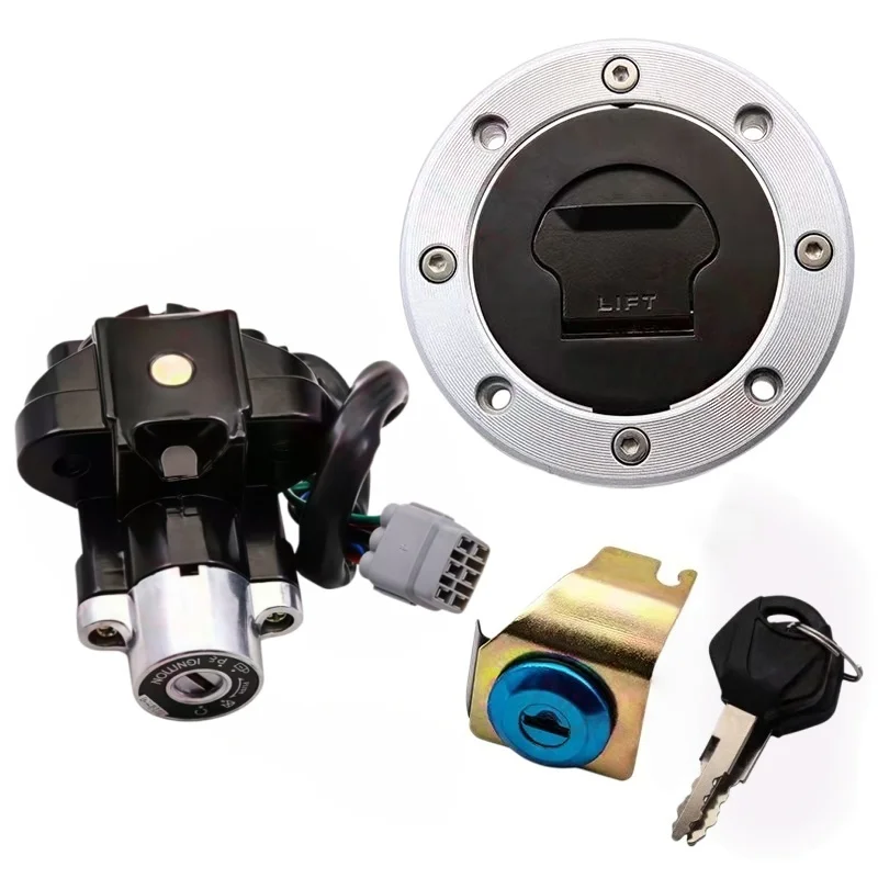 6 Wires For Suzuki GSXR 600 750 1000 SV650 GSX600F GSX750F TL1000R DL650 V-Strom Ignition Switch Lock Fuel Gas Cap Cover Set Key