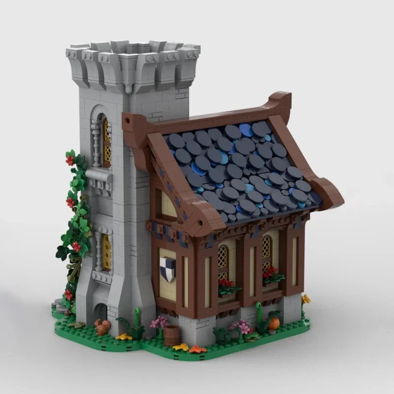 Castelo medieval modelo moc tijolos de construção casa e torre tecnologia blocos modulares presentes brinquedos natal diy conjuntos montagem