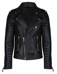 New Men Lambskin Black Leather Jacket Biker Fashion Slim Fit Biker Coat Motorcycle Outwear