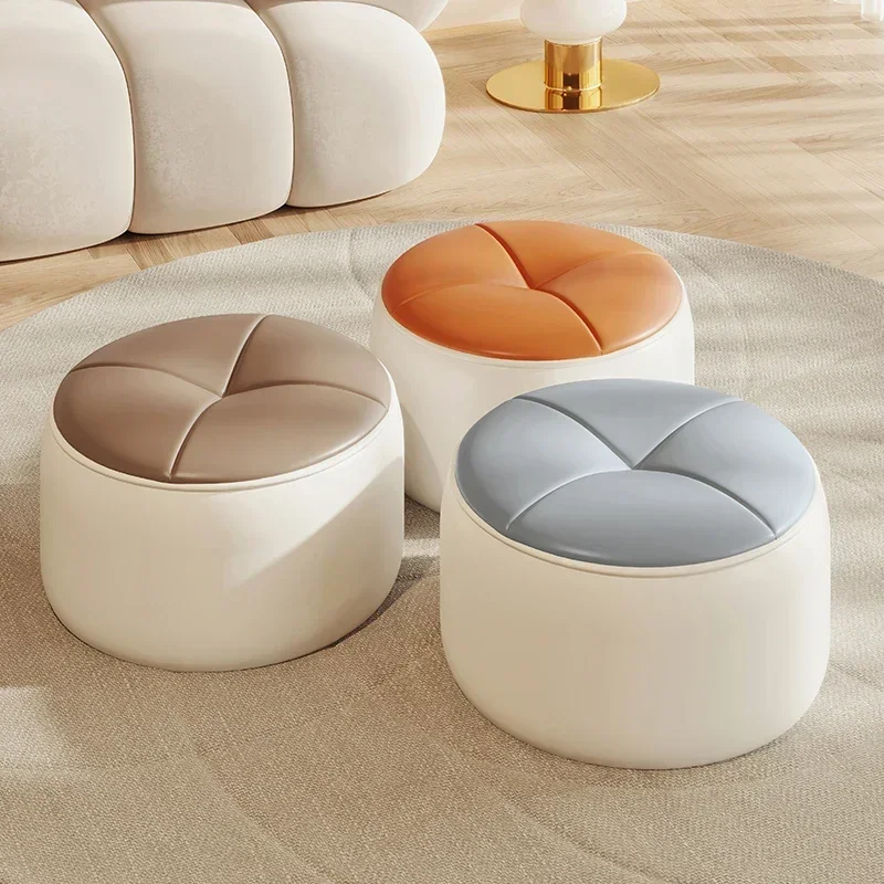 32x25 cm Stools Ottomans Modern leather shoe changing stool Footrest Hallway ottoman Office footrest living room furniture
