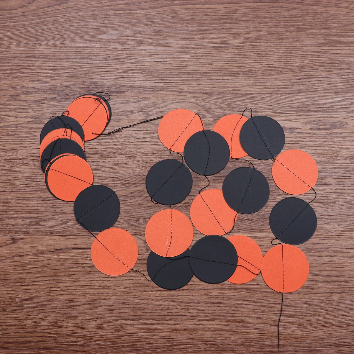 

Orange Black Hanging Round Circle Banner Tinsel Hanging Curtain Door Backdrop Bunting