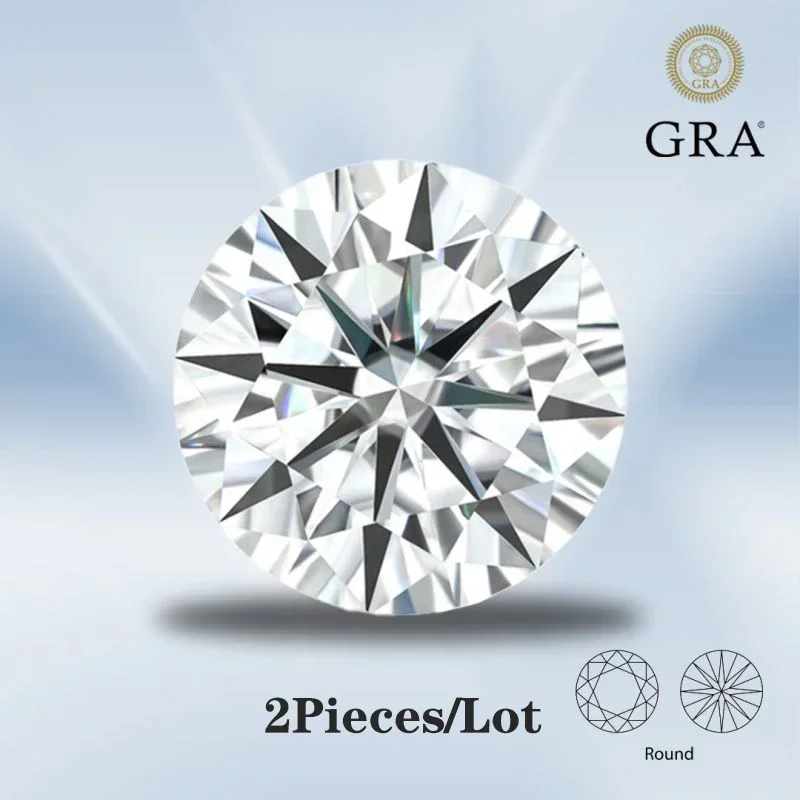 หิน Moissanite 2 / 4 / 6 / 8 / 10 ชิ้นต่อ Lot โปรโมชั่นพร้อมใบรับรอง GRA Pass Diamond Tester Lab เพชรหลวมอัญมณี