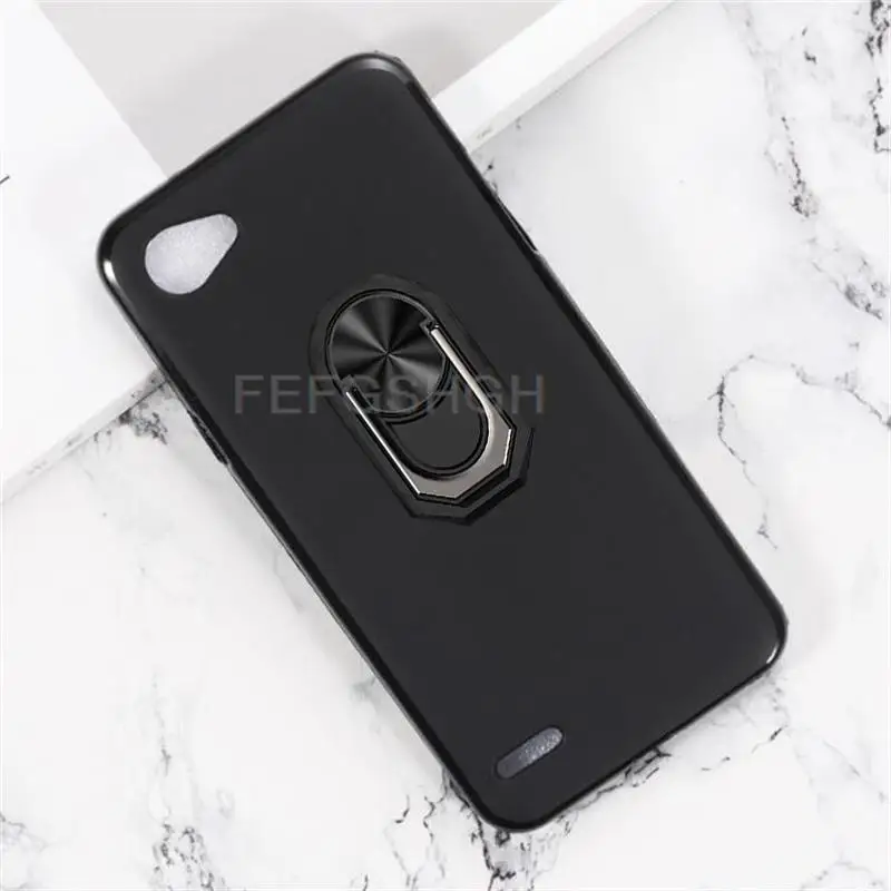 For LG Q6 Back Finger Ring Soft TPU Silicone Case For LG Q6+ Q6a M700N M700A LGM-X600L M700DSK Phone Cover